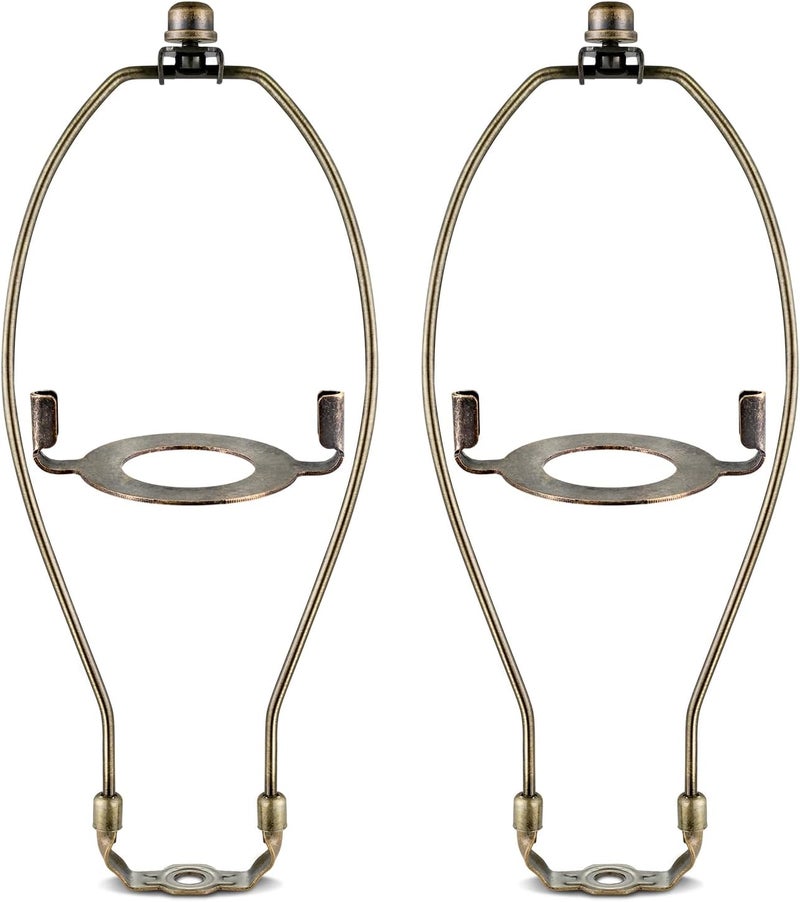 GooChan Lamp Shade Harp, Antique Brass Lamp Harp Frame Lampshade Bracket, Detachable Shade Holder for Floor or Table Light (Bronze, 12-Inch) - Image 1
